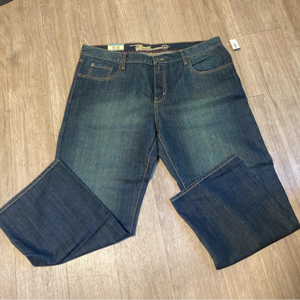NWT Mens old navy loose fit jeans size 40x30 dark blue